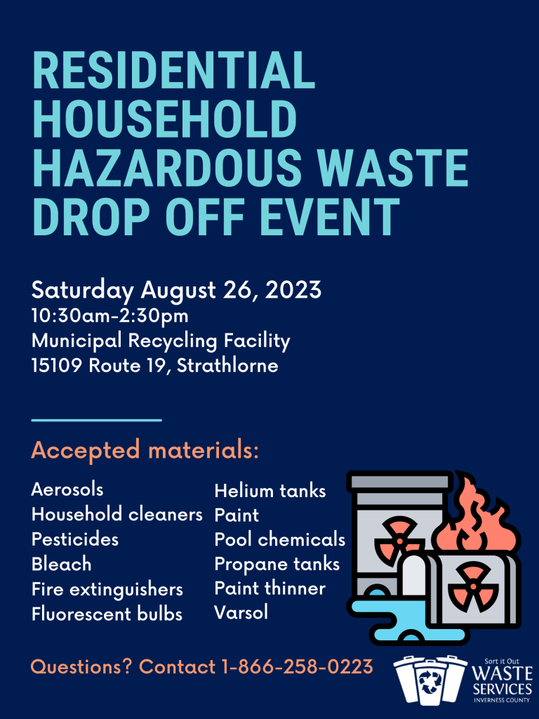Household hazardous waste dropoff event August 26th 2023