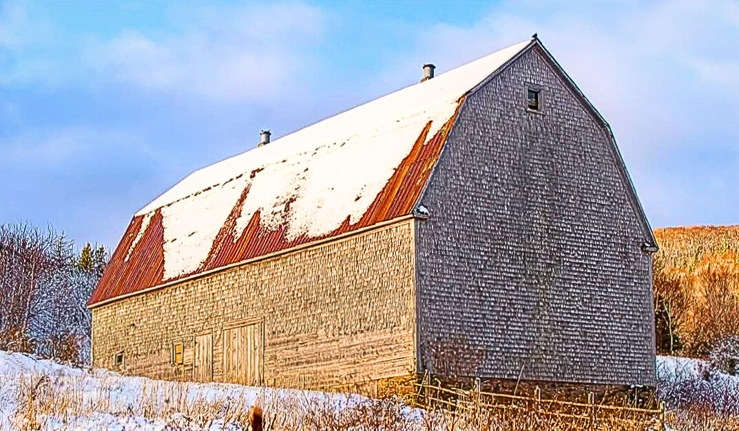 A barn in Inverness County, part of the built heritage of the local area.